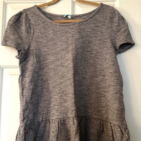 Anthropologie Tops - NWT Anthropologie Gray Short Sleeve Peplum Sweater